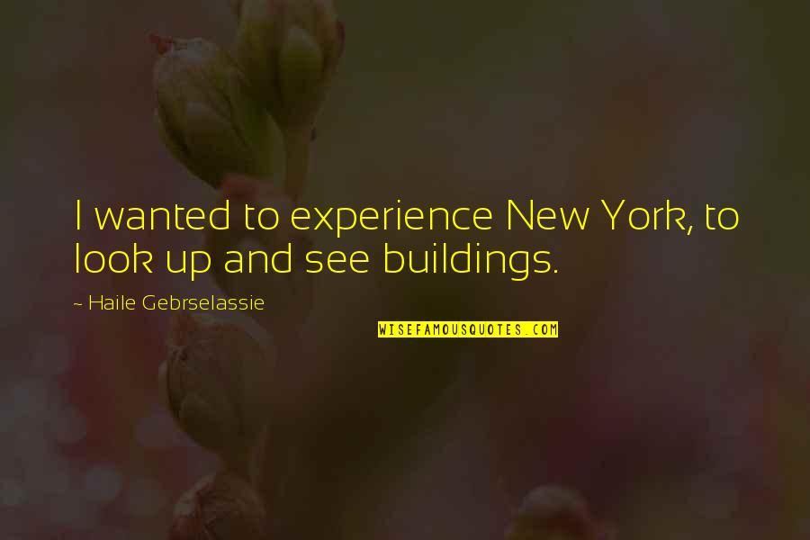 New Buildings Quotes By Haile Gebrselassie: I wanted to experience New York, to look