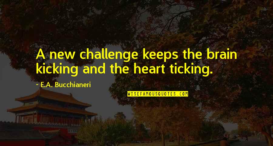New Challenge Quotes By E.A. Bucchianeri: A new challenge keeps the brain kicking and