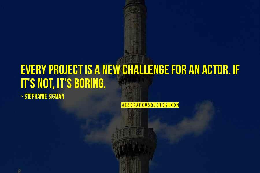 New Challenge Quotes By Stephanie Sigman: Every project is a new challenge for an