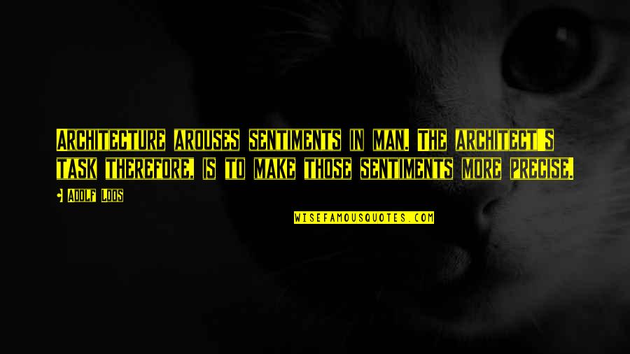 New Child Born Quotes By Adolf Loos: Architecture arouses sentiments in man. The architect's task New Child Born Quotes By Adolf Loos: Architecture arouses sentiments in man. The architect's task