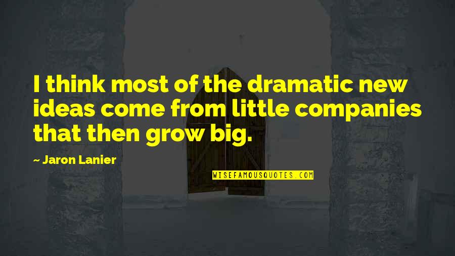 New Companies Quotes By Jaron Lanier: I think most of the dramatic new ideas New Companies Quotes By Jaron Lanier: I think most of the dramatic new ideas