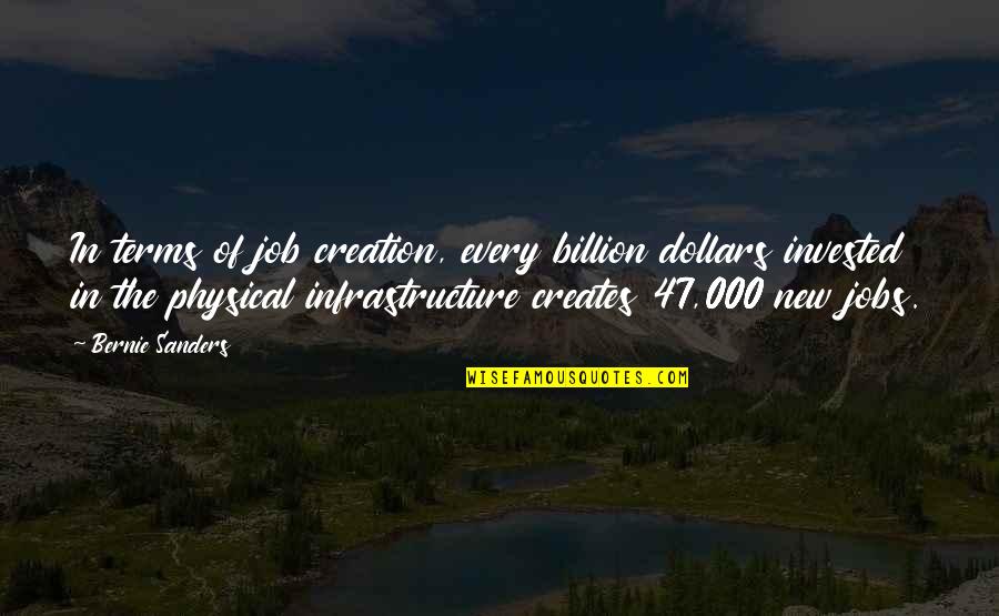 New Creation Quotes By Bernie Sanders: In terms of job creation, every billion dollars
