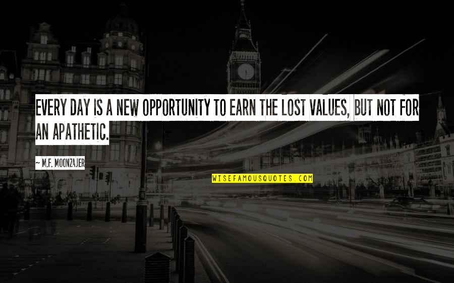 New Day New Opportunity Quotes By M.F. Moonzajer: Every day is a new opportunity to earn