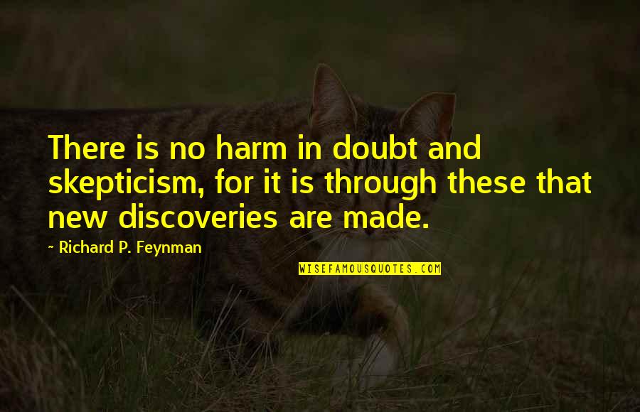 New Discoveries Quotes By Richard P. Feynman: There is no harm in doubt and skepticism,