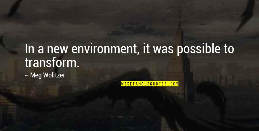 New Environment Quotes By Meg Wolitzer: In a new environment, it was possible to