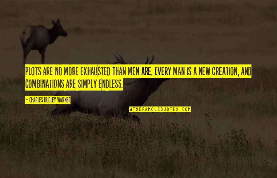 New Fiction Quotes By Charles Dudley Warner: Plots are no more exhausted than men are. New Fiction Quotes By Charles Dudley Warner: Plots are no more exhausted than men are.