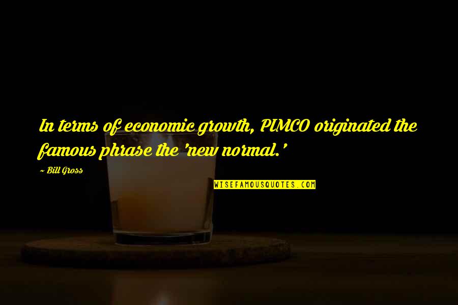 New Growth Quotes By Bill Gross: In terms of economic growth, PIMCO originated the