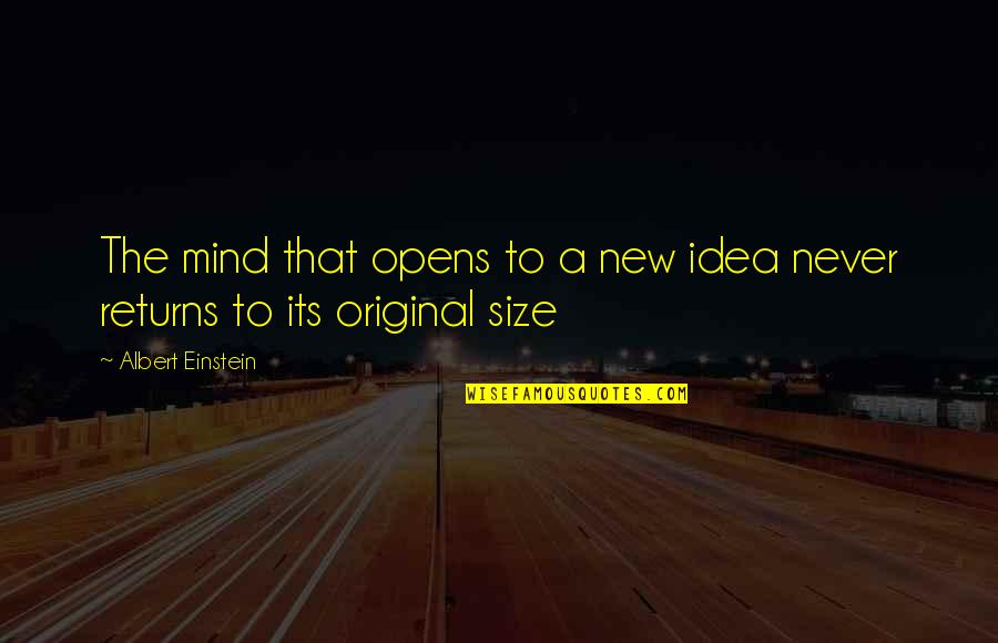 New Ideas Quotes By Albert Einstein: The mind that opens to a new idea