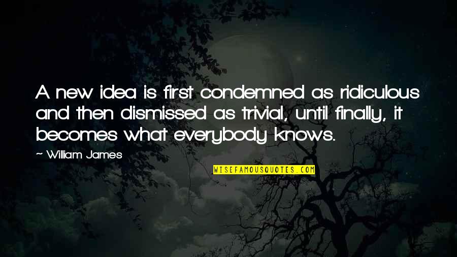 New Ideas Quotes By William James: A new idea is first condemned as ridiculous