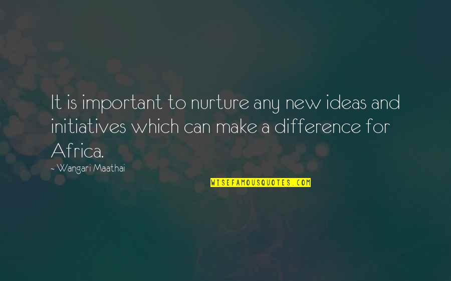 New Initiatives Quotes By Wangari Maathai: It is important to nurture any new ideas