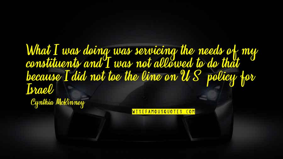 New Leaf Quotes By Cynthia McKinney: What I was doing was servicing the needs