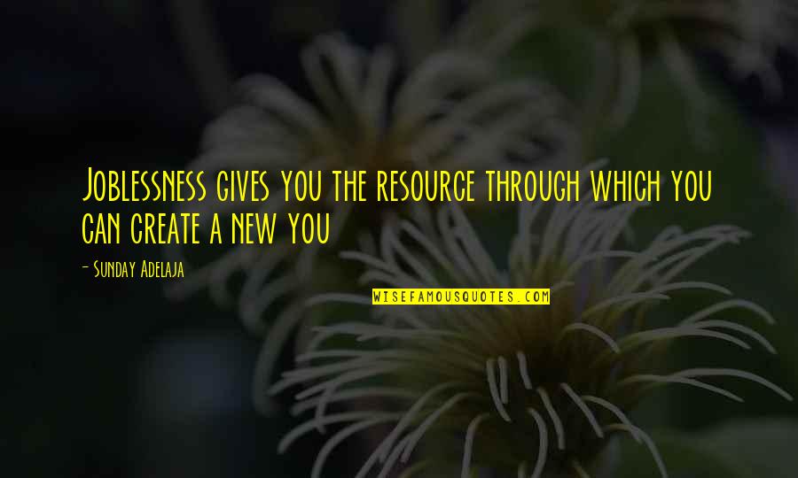New Life Blessing Quotes By Sunday Adelaja: Joblessness gives you the resource through which you