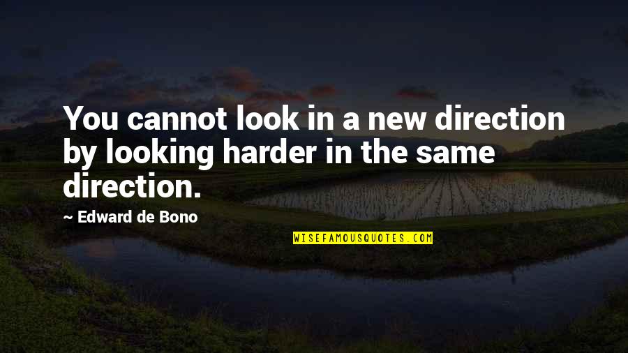 New Look New You Quotes By Edward De Bono: You cannot look in a new direction by