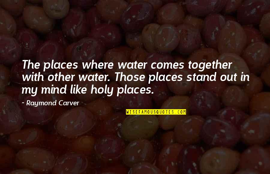 New Market Wizards Quotes By Raymond Carver: The places where water comes together with other