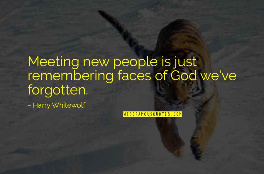 New Meeting Quotes By Harry Whitewolf: Meeting new people is just remembering faces of