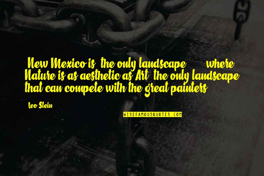 New Mexico Quotes By Leo Stein: [New Mexico is] the only landscape . .