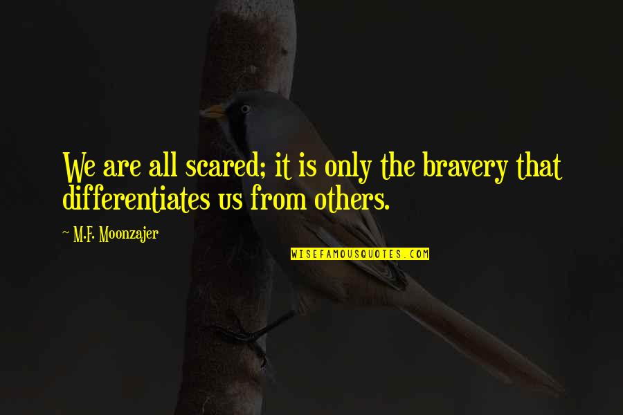 New Moon Jacob Quotes By M.F. Moonzajer: We are all scared; it is only the