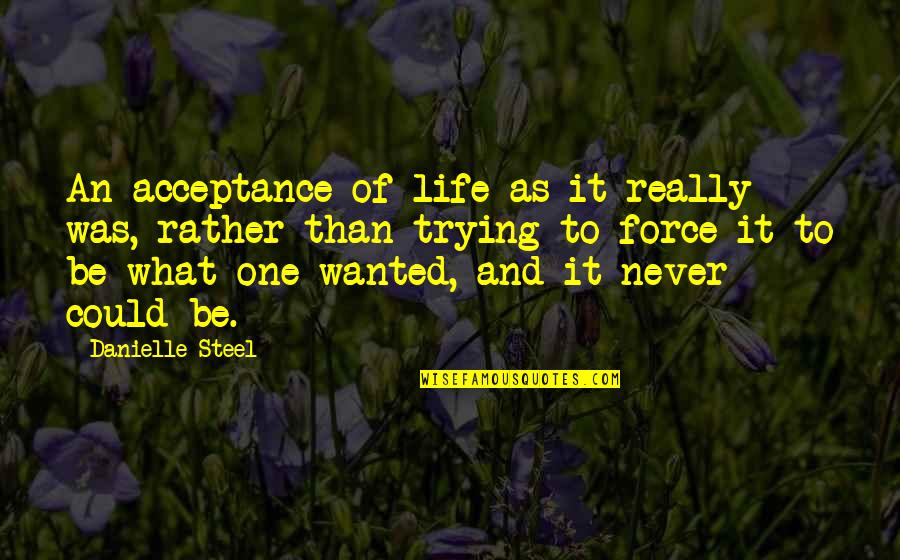 New Paths In Life Quotes By Danielle Steel: An acceptance of life as it really was,