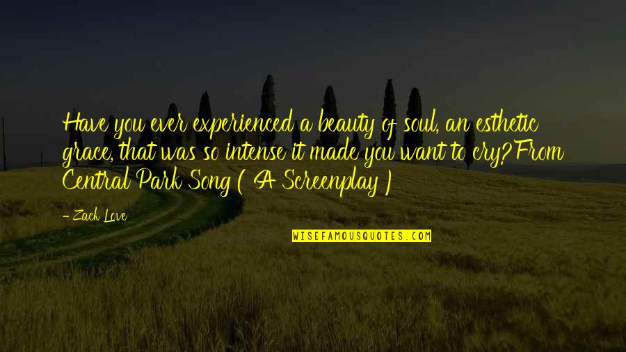 New Song Quotes By Zack Love: Have you ever experienced a beauty of soul,