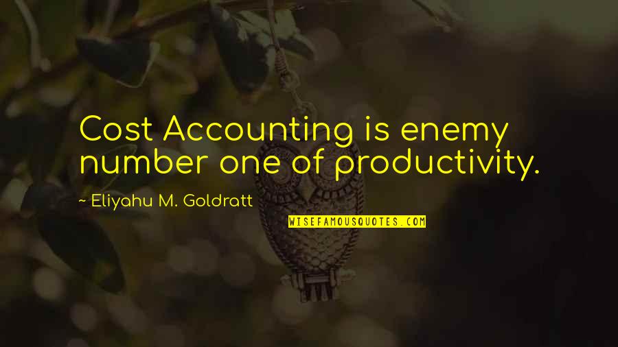 New Testament Anti Gay Quotes By Eliyahu M. Goldratt: Cost Accounting is enemy number one of productivity.