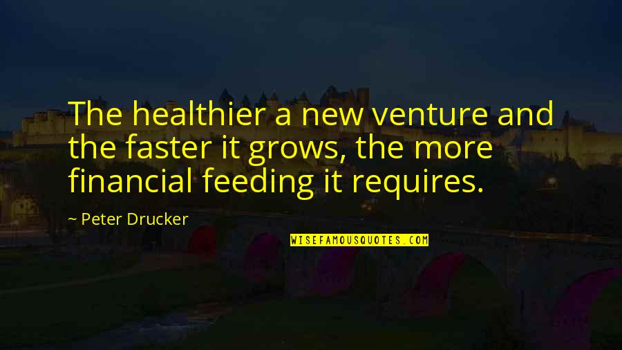 New Venture Quotes By Peter Drucker: The healthier a new venture and the faster