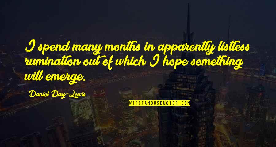 New Year Brings Quotes By Daniel Day-Lewis: I spend many months in apparently listless rumination New Year Brings Quotes By Daniel Day-Lewis: I spend many months in apparently listless rumination