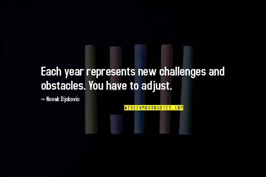 New Year Challenges Quotes By Novak Djokovic: Each year represents new challenges and obstacles. You