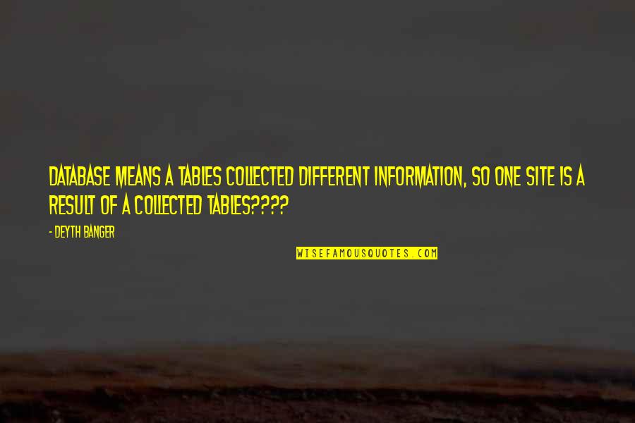 New Year Eve Inspirational Quote Quotes By Deyth Banger: Database means a tables collected different information, so