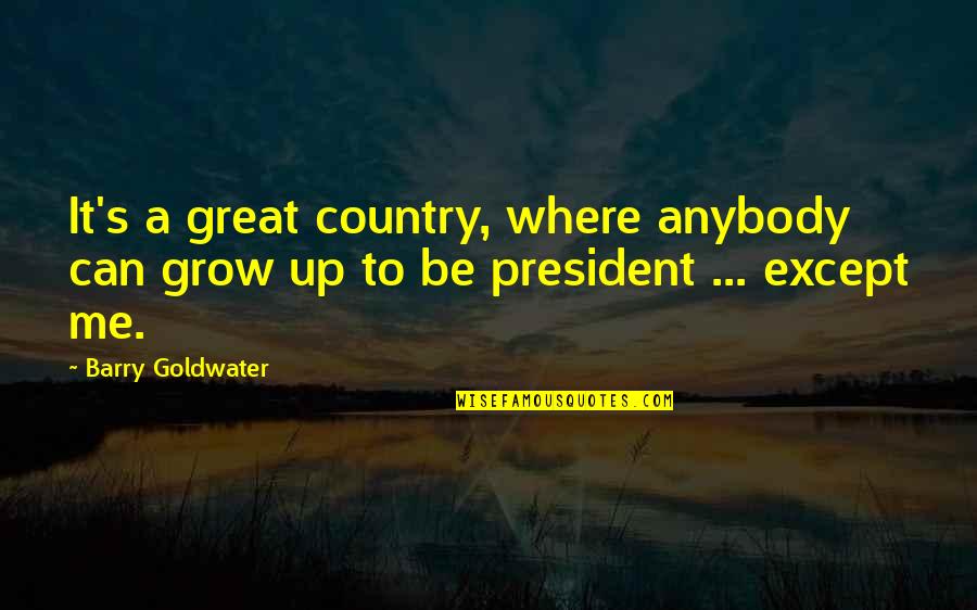 New Year Eve Inspirational Quotes By Barry Goldwater: It's a great country, where anybody can grow