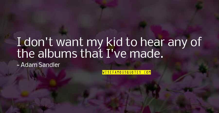 New Year Organization Quotes By Adam Sandler: I don't want my kid to hear any