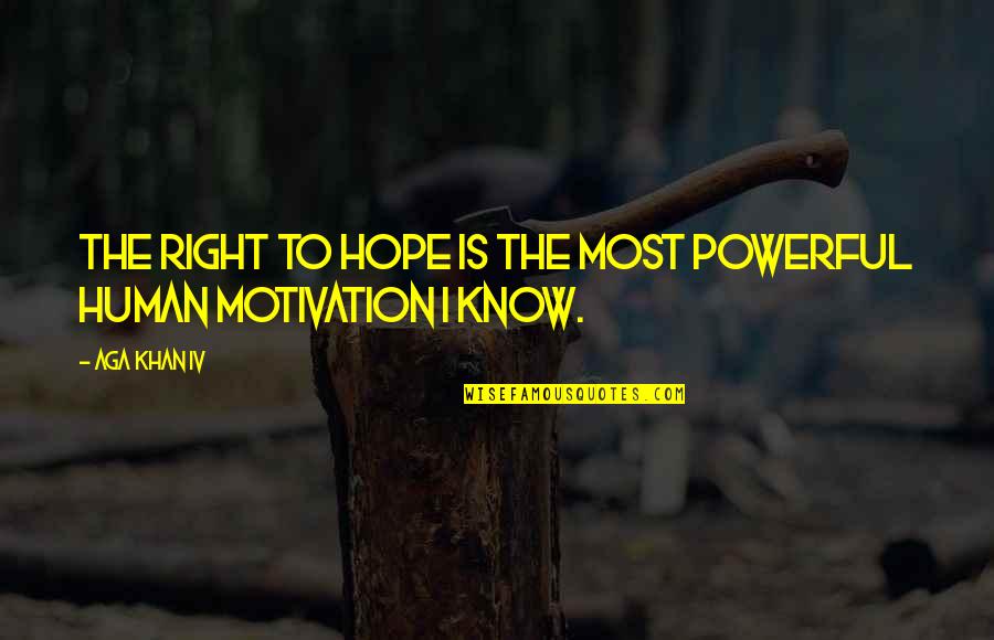 New Years Invite Quotes By Aga Khan IV: The right to hope is the most powerful