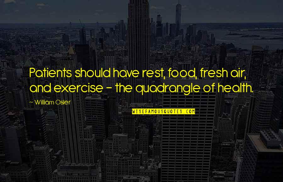 New Years Tumblr Quotes By William Osler: Patients should have rest, food, fresh air, and