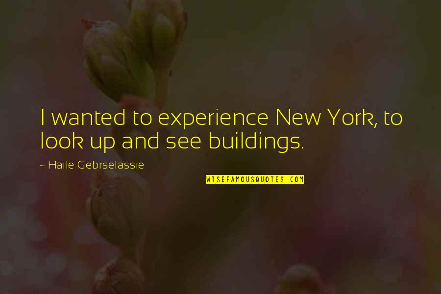 New York Buildings Quotes By Haile Gebrselassie: I wanted to experience New York, to look