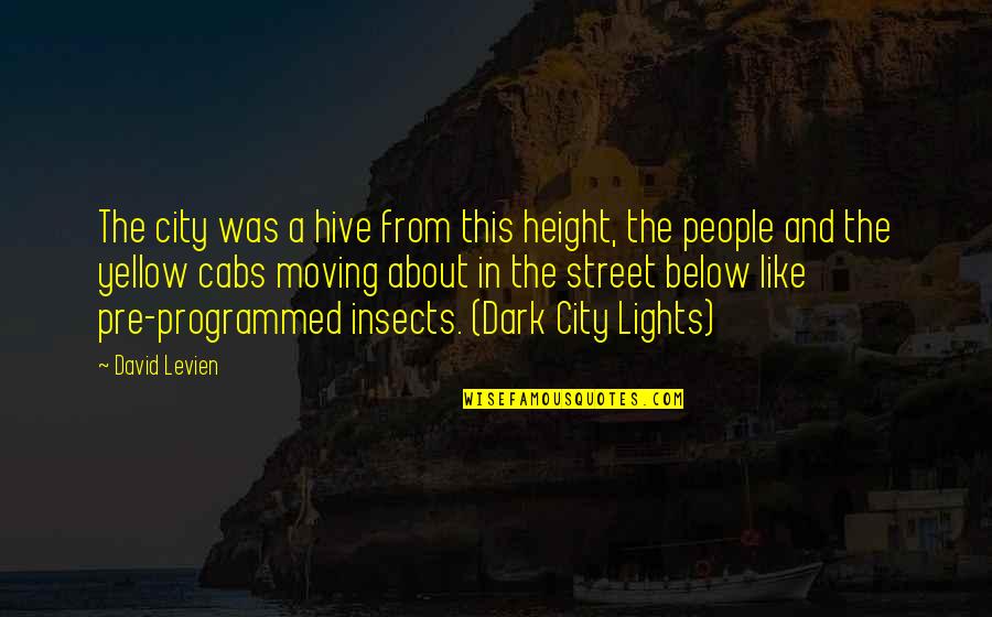 New York Cabs Quotes By David Levien: The city was a hive from this height, New York Cabs Quotes By David Levien: The city was a hive from this height,