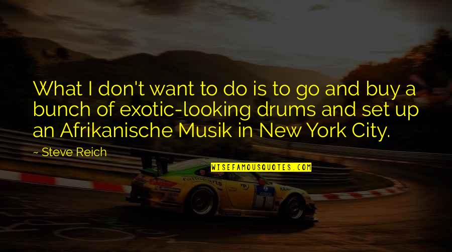 New York Quotes By Steve Reich: What I don't want to do is to New York Quotes By Steve Reich: What I don't want to do is to