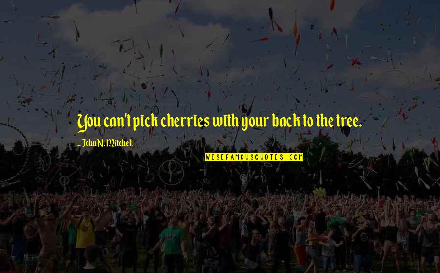Newer Country Quotes By John N. Mitchell: You can't pick cherries with your back to