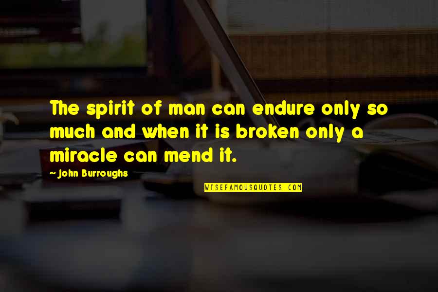 Newfie Quotes By John Burroughs: The spirit of man can endure only so Newfie Quotes By John Burroughs: The spirit of man can endure only so