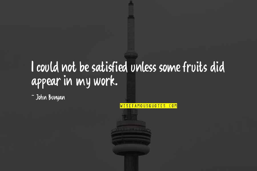 Newfie Sayings Quotes By John Bunyan: I could not be satisfied unless some fruits