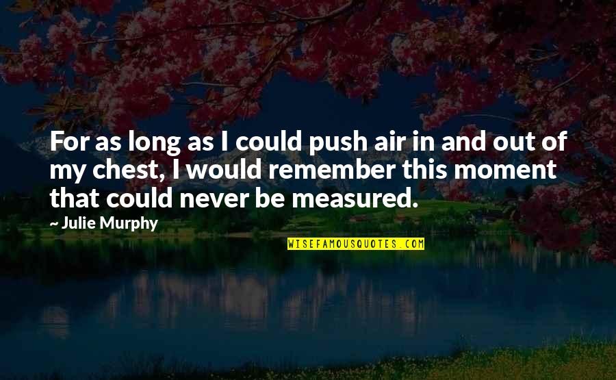 Newfoundlander Speaking Quotes By Julie Murphy: For as long as I could push air Newfoundlander Speaking Quotes By Julie Murphy: For as long as I could push air