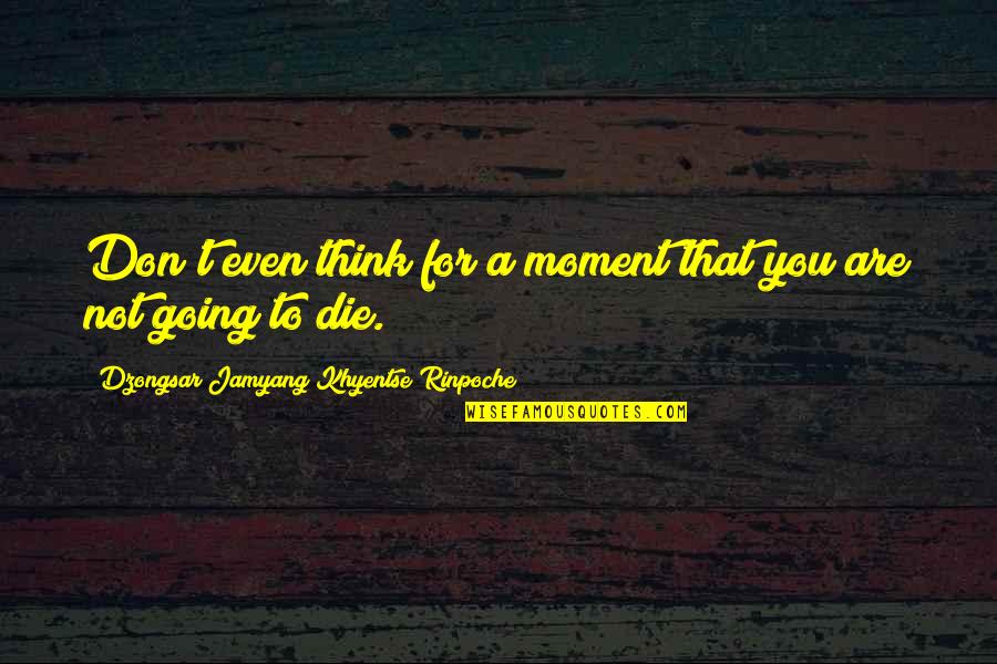 Newhouser Quotes By Dzongsar Jamyang Khyentse Rinpoche: Don't even think for a moment that you