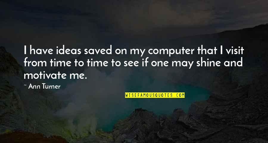 Newley Led Quotes By Ann Turner: I have ideas saved on my computer that
