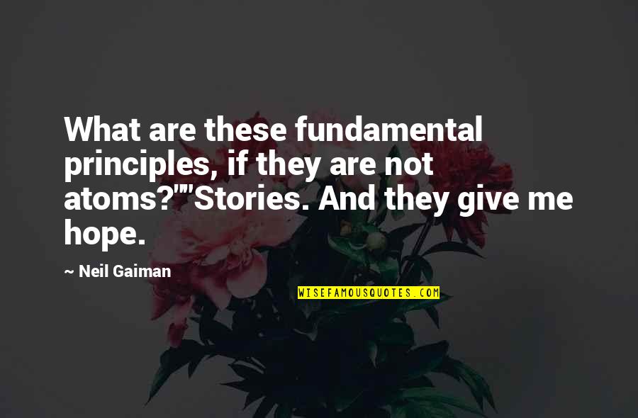Newly Engaged Couple Quotes By Neil Gaiman: What are these fundamental principles, if they are