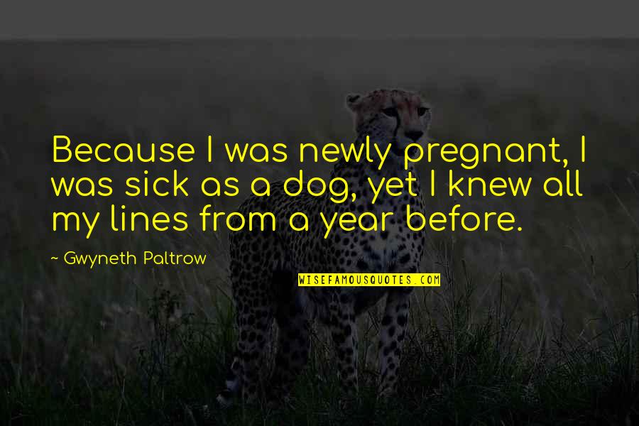 Newly Pregnant Quotes By Gwyneth Paltrow: Because I was newly pregnant, I was sick