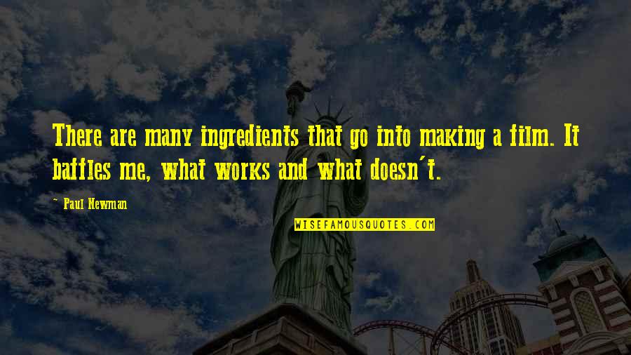 Newman's Quotes By Paul Newman: There are many ingredients that go into making Newman's Quotes By Paul Newman: There are many ingredients that go into making