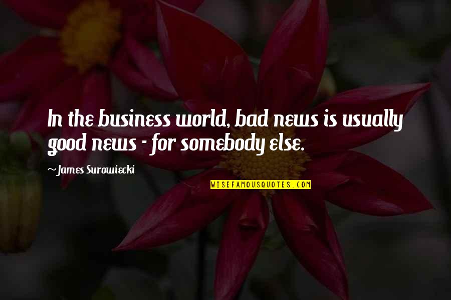 News In Quotes By James Surowiecki: In the business world, bad news is usually