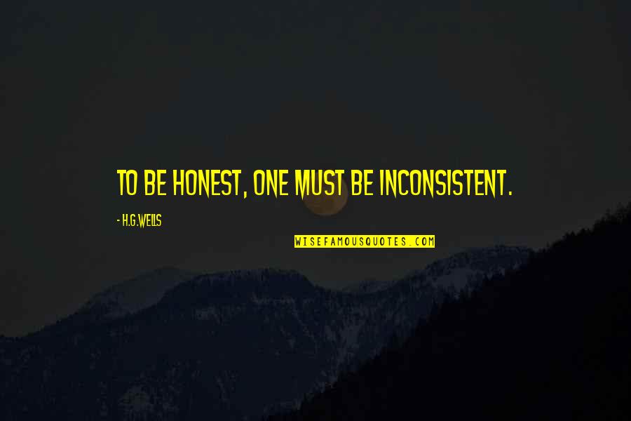 News What You Get Quotes By H.G.Wells: To be honest, one must be inconsistent. News What You Get Quotes By H.G.Wells: To be honest, one must be inconsistent.