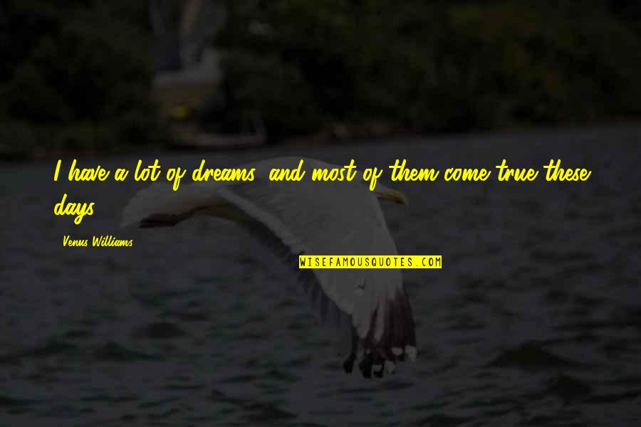 Newsagents Names Quotes By Venus Williams: I have a lot of dreams, and most Newsagents Names Quotes By Venus Williams: I have a lot of dreams, and most