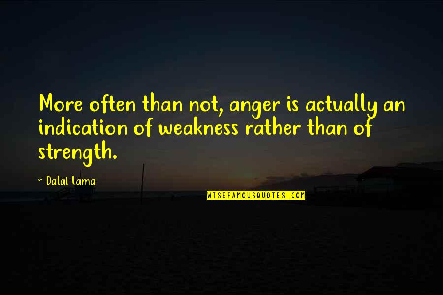 Newscast Quotes By Dalai Lama: More often than not, anger is actually an
