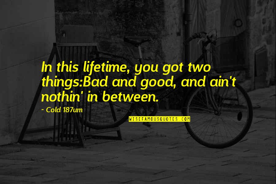 Newsmagazine Series Quotes By Cold 187um: In this lifetime, you got two things:Bad and