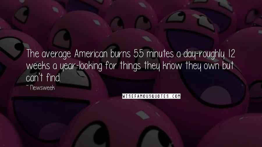 Newsweek quotes: The average American burns 55 minutes a day-roughly 12 weeks a year-looking for things they know they own but can't find.